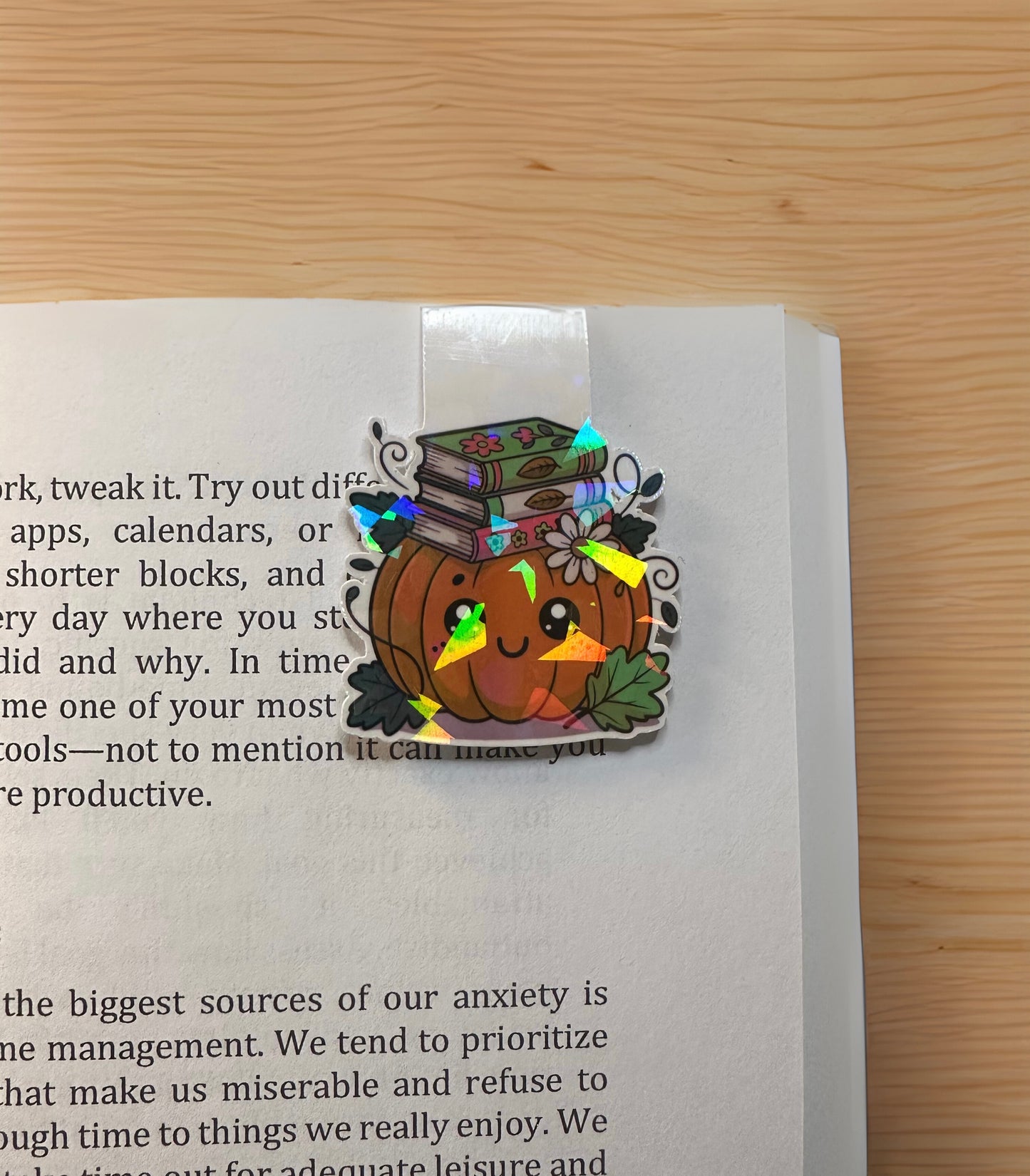 Holographic Pumpkin Magnetic Bookmark – Cute Bookish Accessory for Readers, Teachers & Students | Wicked Twisted Creations
