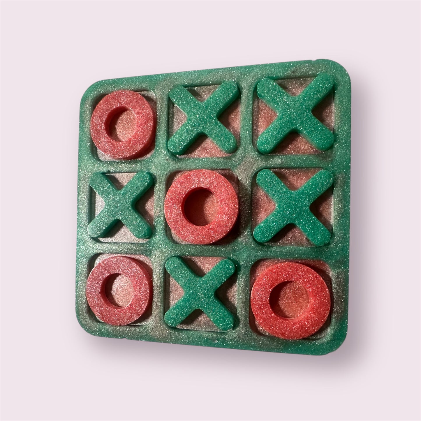 Green&Pink Tic Tac Toe Board
