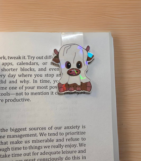 Holographic Ghost Heifer Magnetic Bookmark – Cute Bookish Accessory for Readers, Teachers & Students | Wicked Twisted Creations