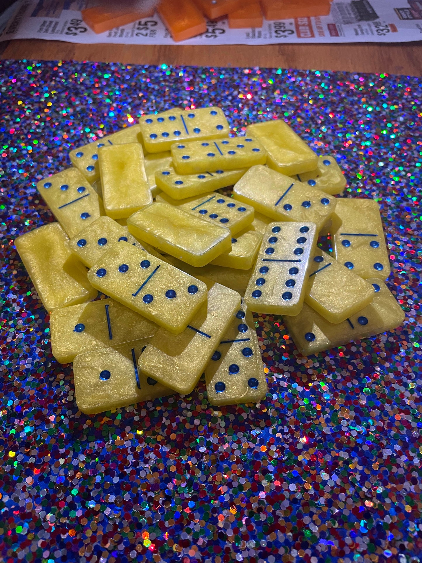 Yellow and Blue Dominos