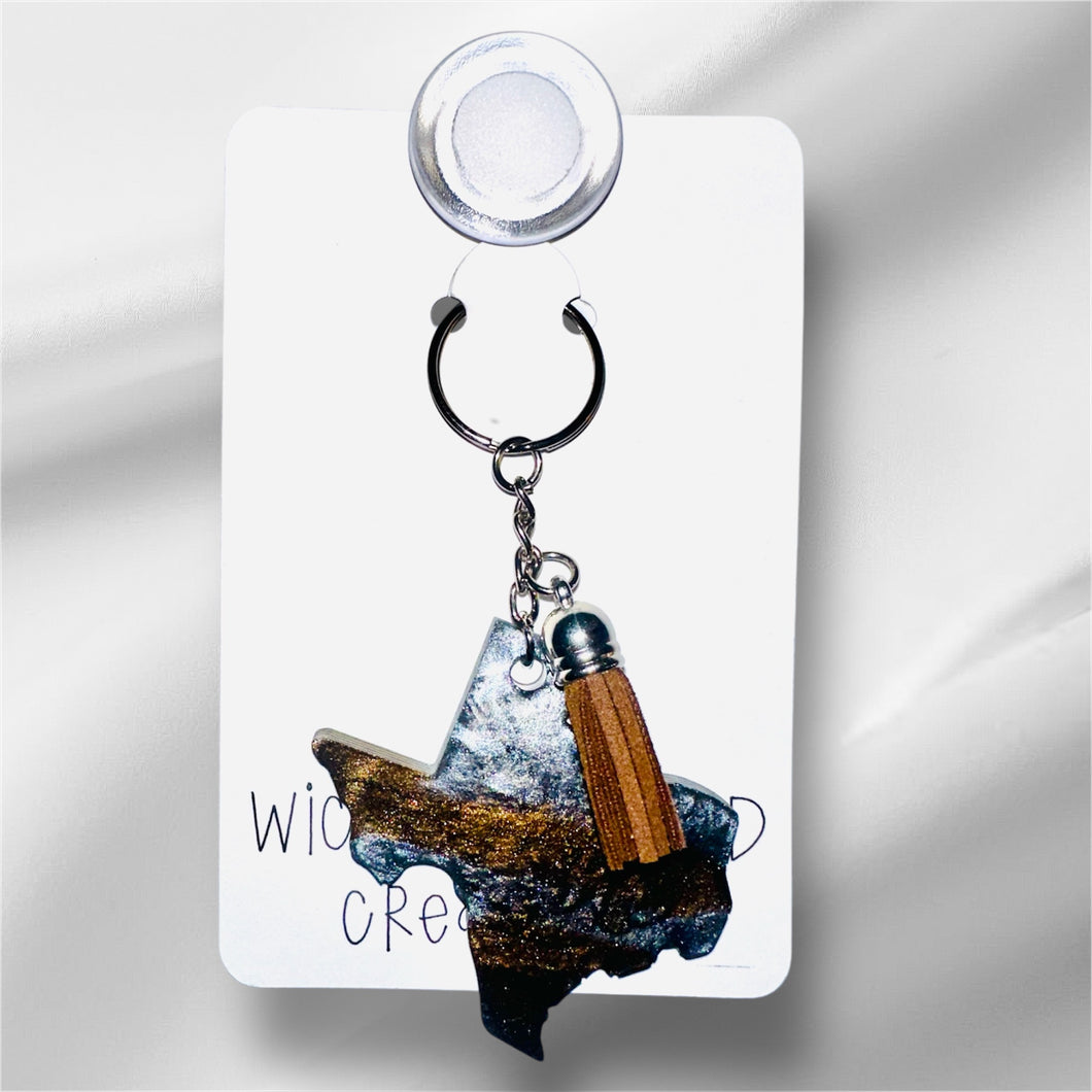Resin Texas Keychain – Big State, Bigger Style
