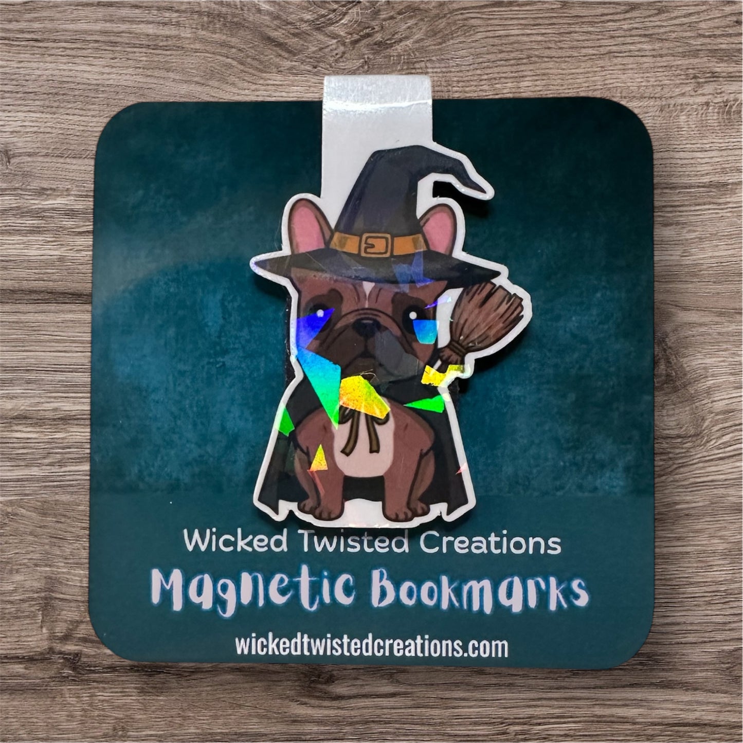 Holographic Pooch Magnetic Bookmark – Cute Bookish Accessory for Readers, Teachers & Students | Wicked Twisted Creations