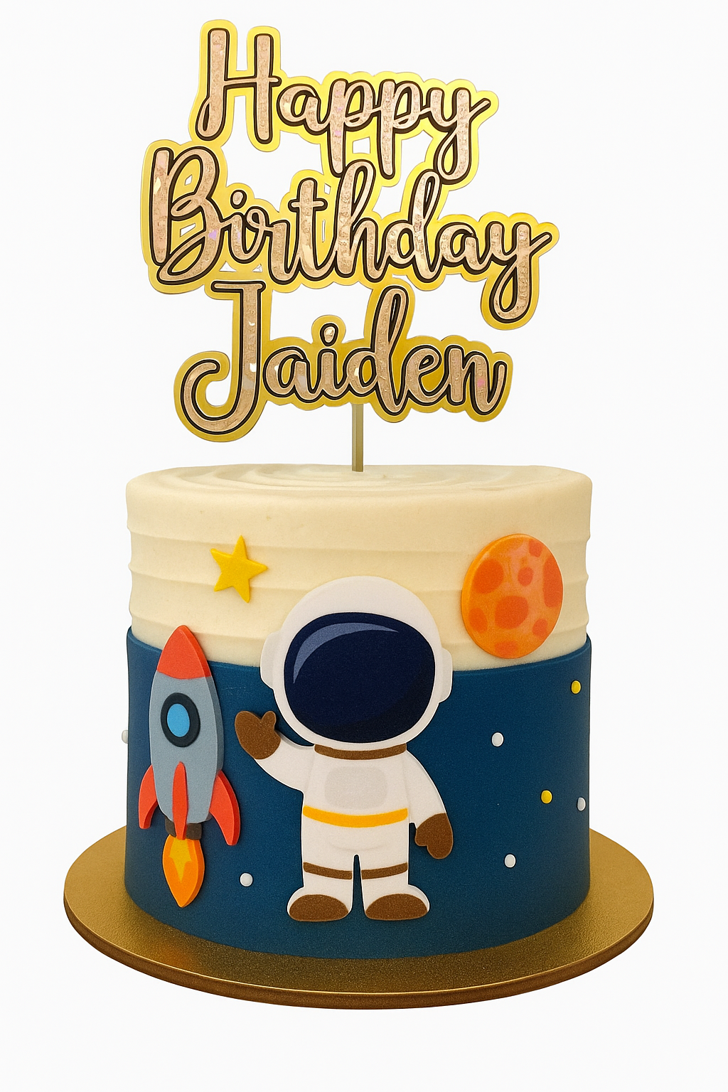 Personalized Happy Birthday Cake Topper | Custom Name Cardstock Cake Decor | Birthday Party Topper
