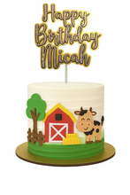 Load image into Gallery viewer, Personalized Happy Birthday Cake Topper | Custom Name Cardstock Cake Decor | Birthday Party Topper
