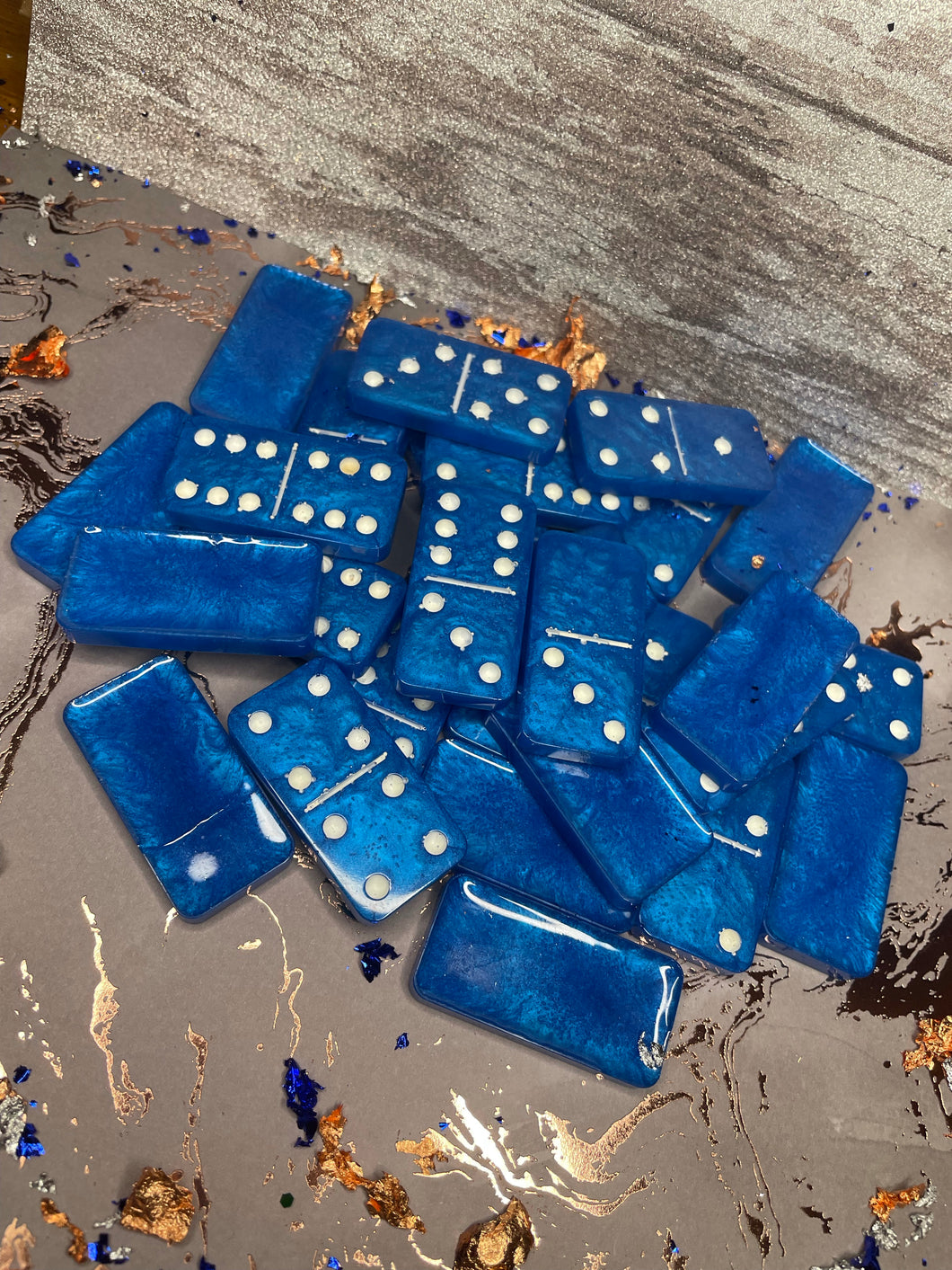 Blue and White Dominos