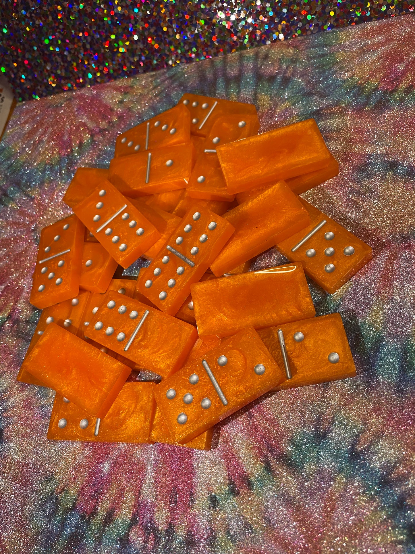 Orange and Silver Dominos