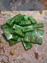 Load image into Gallery viewer, Emerald Green and Gold Dominos
